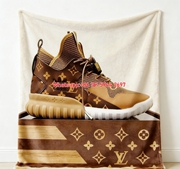 Luxury LV Sneaker Flannel Sofa Throw Blanket 465